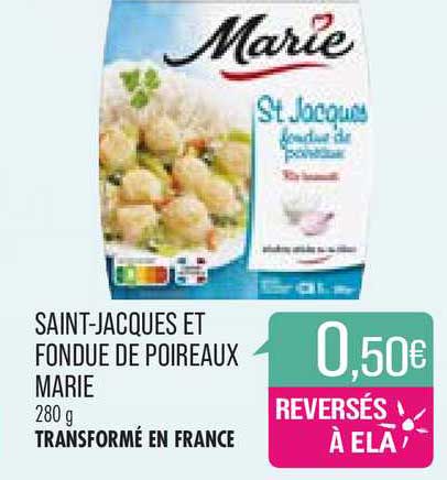 saint-jacques et fondue de poireaux marie