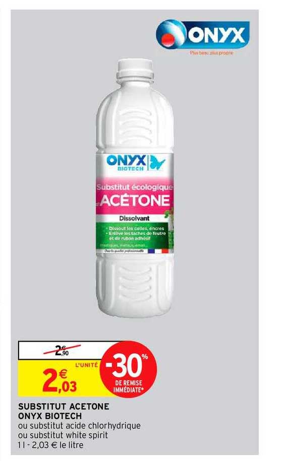substitut acetone onyx biotech