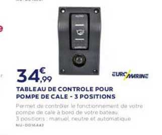 tableau de controle pour pompe de cale 3 positions