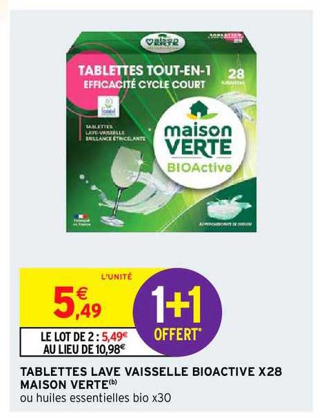 tablettes lave vaisselle bioactive x28 maison verte