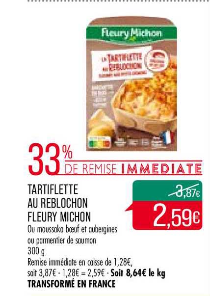 tartiflette au reblochon fleury michon