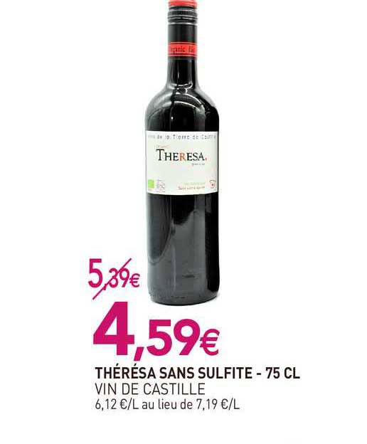 thérésa sans sulfite - 75 cl vin de castille