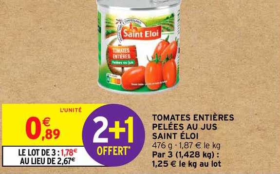 tomates entières pelées au jus saint éloi