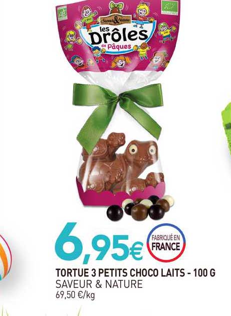Tortue 3 Petits Choco Laits - 100 G Saveur & Nature