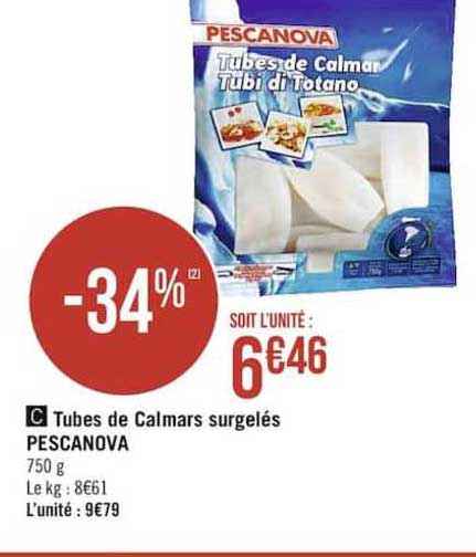 Tubes De Calmars Surgelés Pescanova
