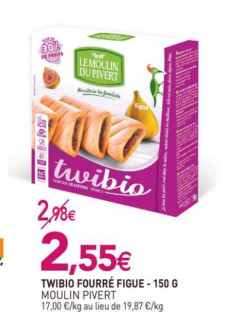 twibio fourrée figue - 150 g moulin pivert