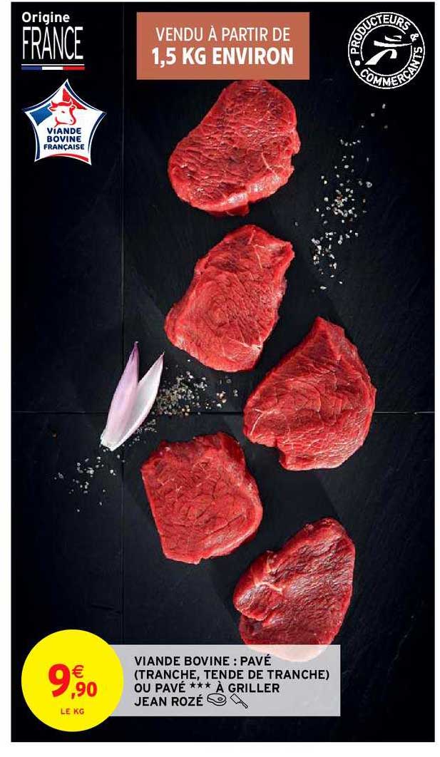 viande bovine : pavé ou pavé à griller jean rozé