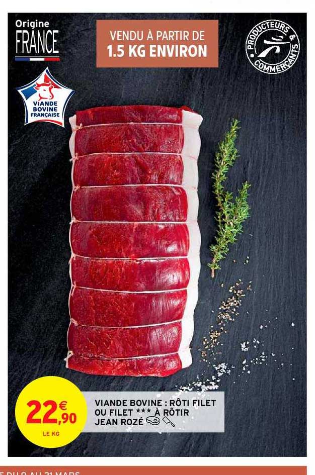 viande bovine : rôti filet ou filet à rôtir jean rozé