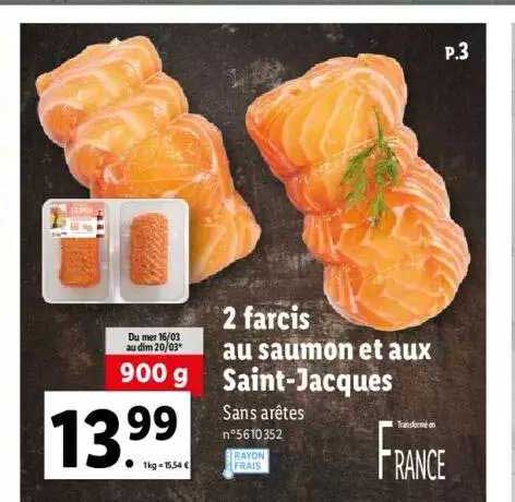 2 farcis au saumon et aux saint-jacques