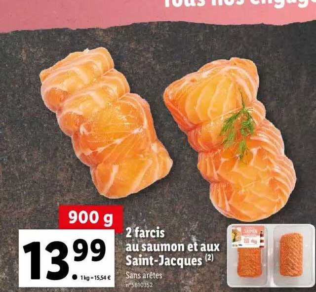 2 farcis au saumon et aux saint-jacques