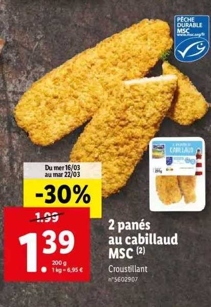 2 Panés Au Cabillaud Msc