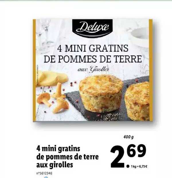 4 mini gratins de pommes de terre au girolles deluxe