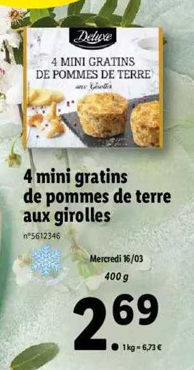 4 mini gratins de pommes de terre aux girolles deluxe