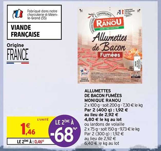 allumette de bacon fumées monique ranou