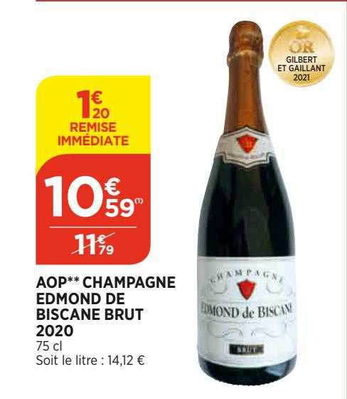 aop champagne edmond de biscane brut 2020