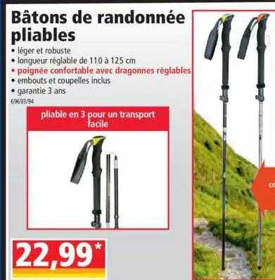 bâtons de randonnée pliables