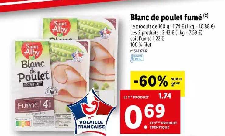 blanc de poulet fumé saint alby