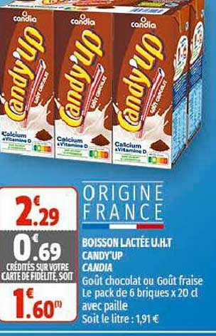 boisson lactée u.h.t. candy'up candia
