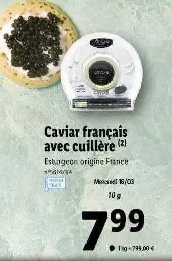 caviar français avec cuillère deluxe
