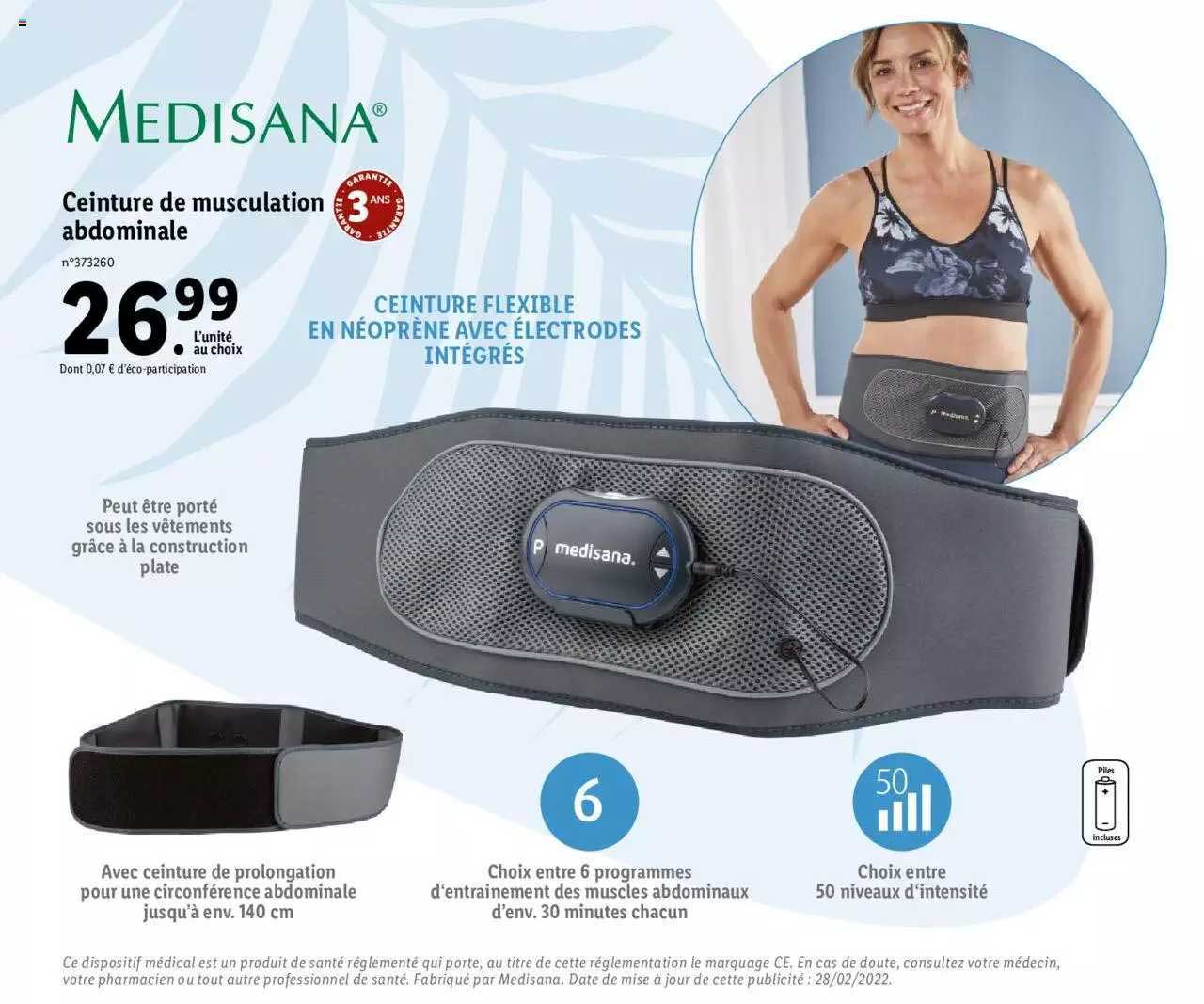 ceinture de musculation abdominale medisana