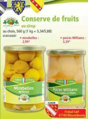 Conserve De Fruits Au Sirop
