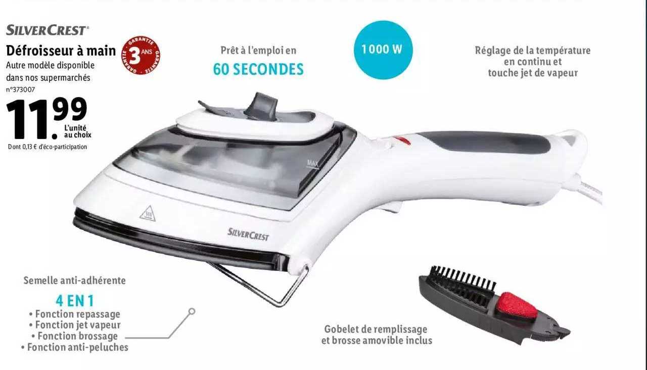 défroisseur à main silver crest