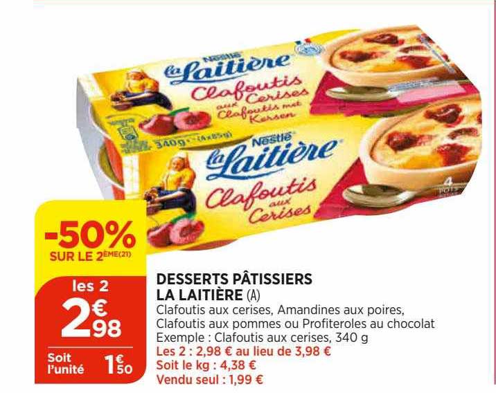 desserts pâtissiers la laitière