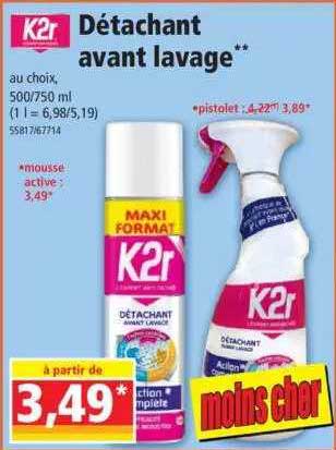 détachant avant lavage k2r