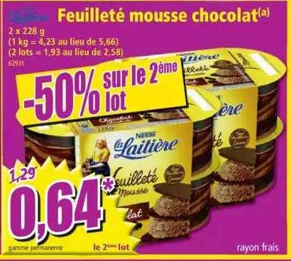Feuilleté Mousse Chocolat La Laitière Nestlé