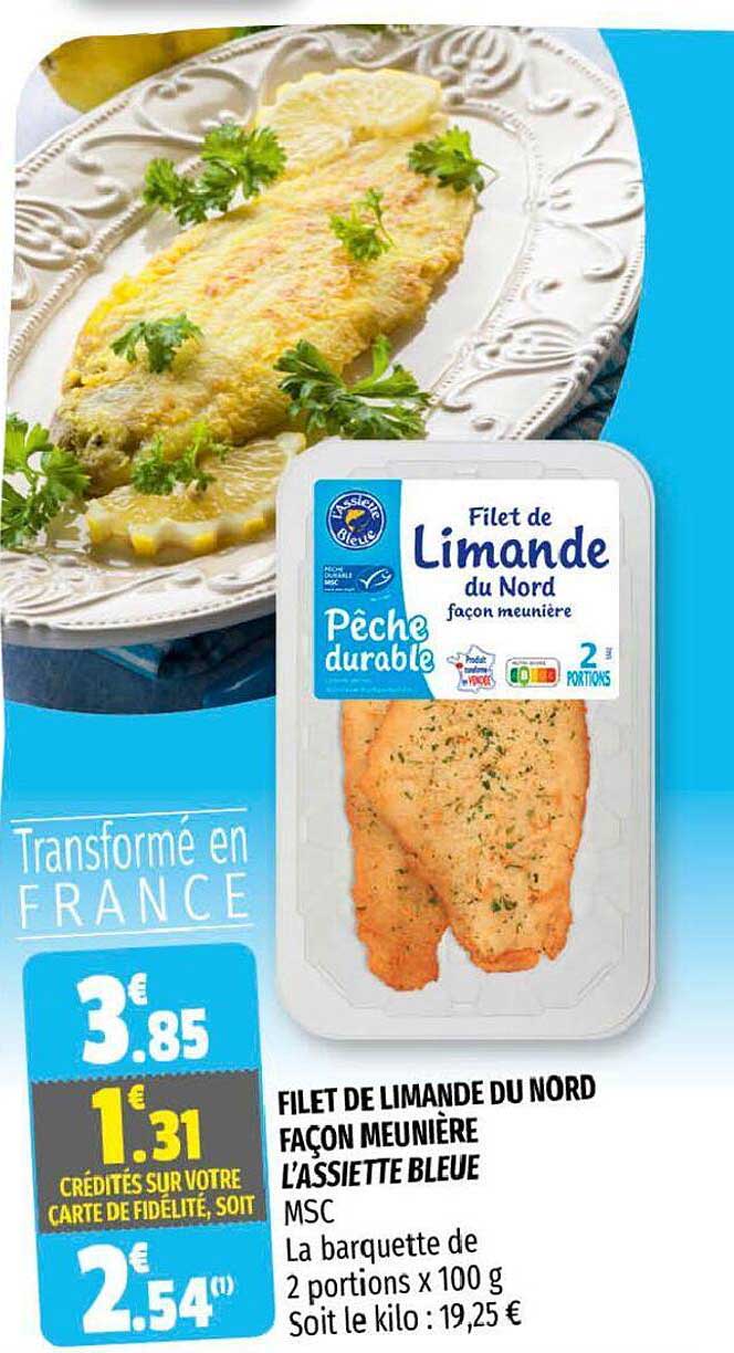 filet de limande du nord façon meunière l'assiette bleue