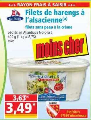 filets de harengs à l'alsacienne filets sans peau à la crème