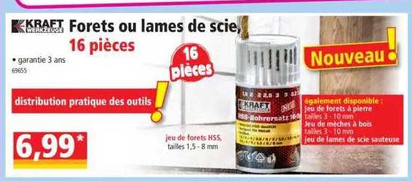 forets ou lames de scie, 16 pièces kraft werkzeuge