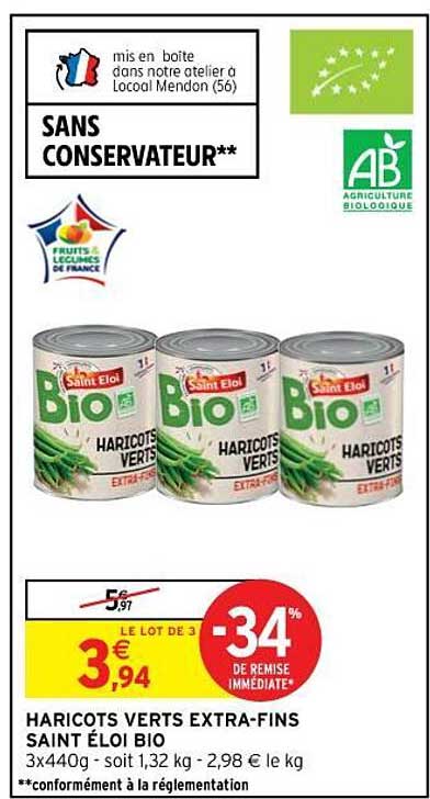 haricots verts extra-fins saint éloi bio