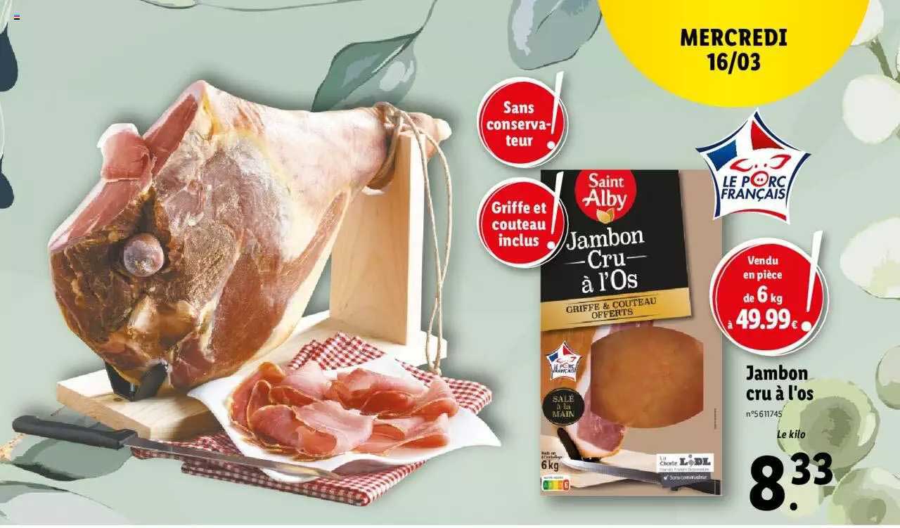 Jambon Cru à L'os Saint Alby