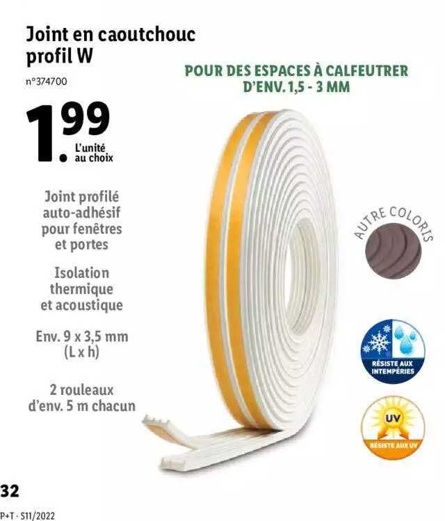 joint en caoutchouc profil w