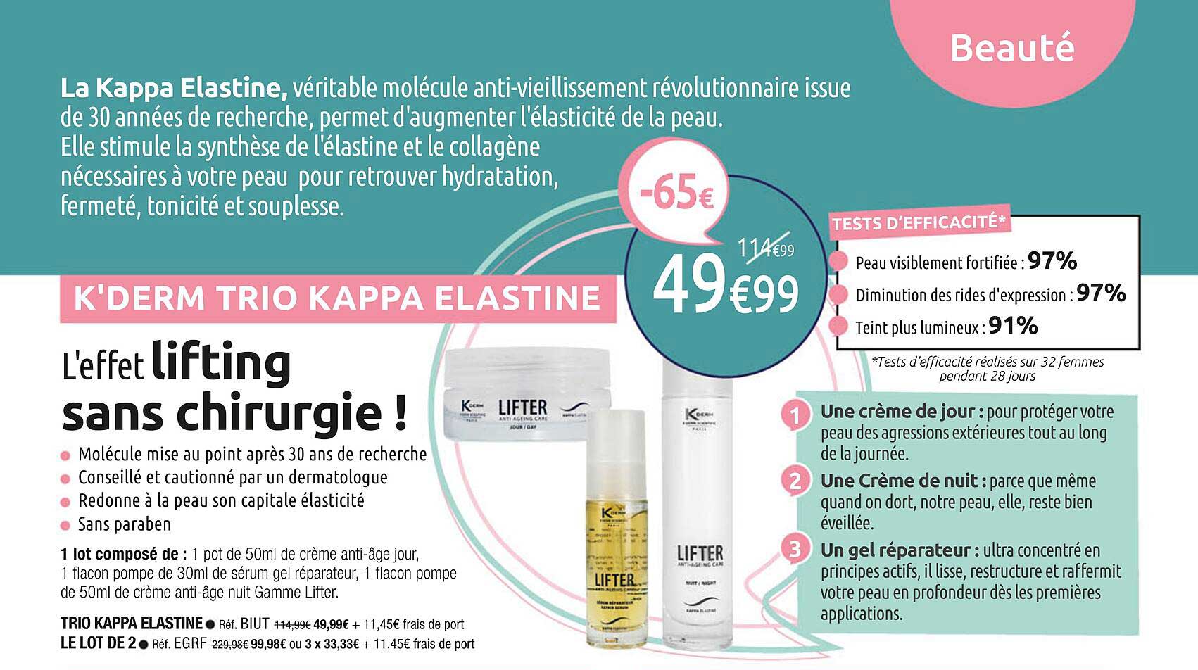 k'derm trio kappa elastine