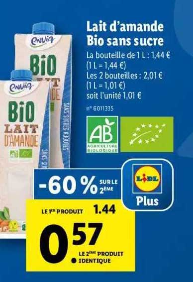 lait d'amande bio sans sucre