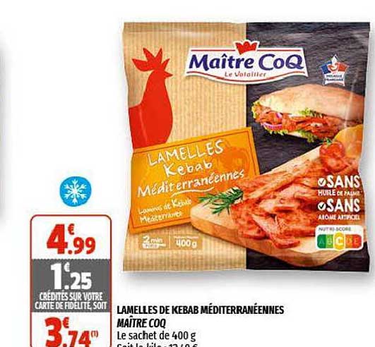 lamelles de kebab méditerranéennes maître coq