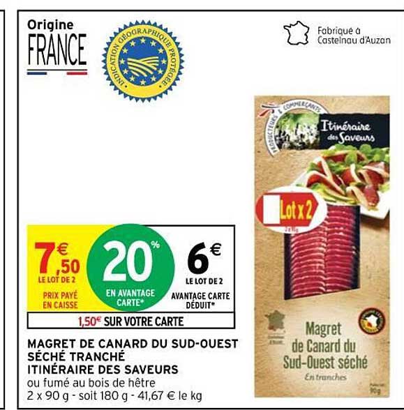 magret de canard du sud-ouest séché tranché itinéraire des saveurs