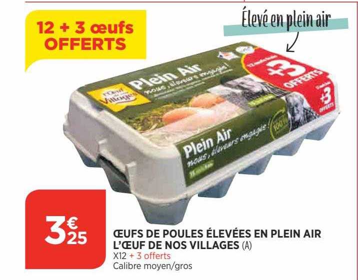 oeufs de poules élevées en plein air l'œuf de nos villages