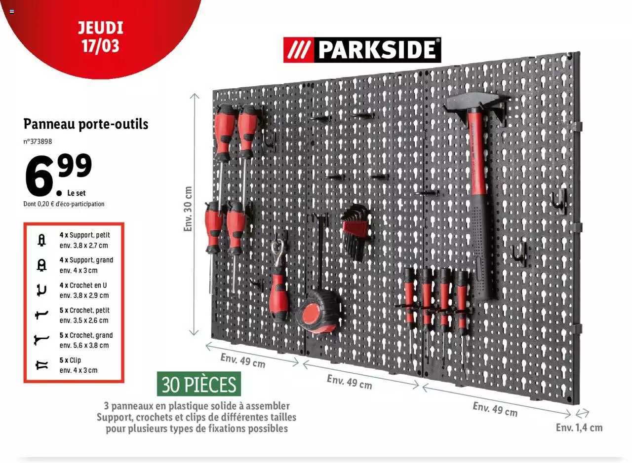 panneau porte-outils parkside