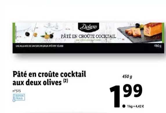 Pâté En Croûte Cocktail Aux Deux Olives Deluxe