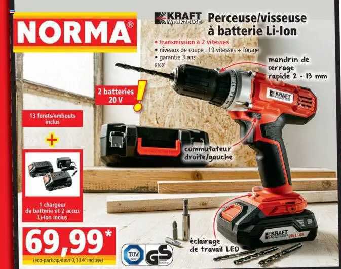 perceuse-visseuse à batterie li-Ion kraft werkzeuge