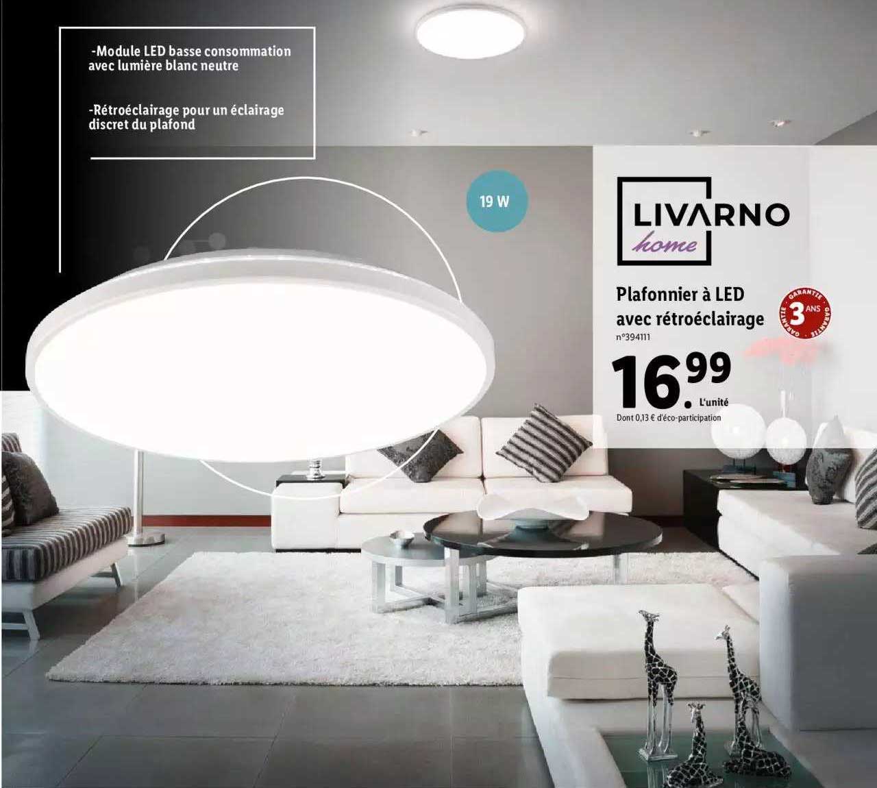 plafonnier à led avec rétroéclairage livarno home