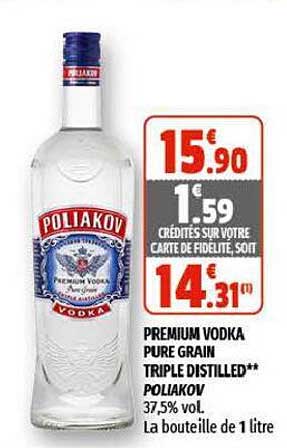Premium Vodka Pure Grain Triple Distilled Poliakov