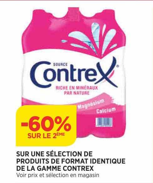 produits de format identique de la gamme contrex