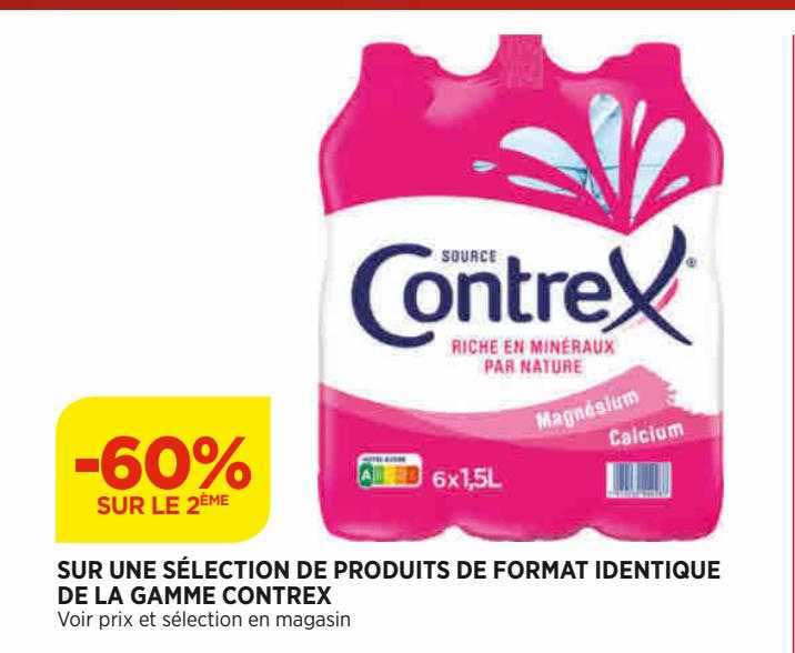 produits de format identique de la gamme contrex