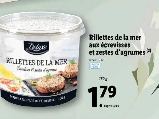rillettes de la mer aux écrevisses et zestes d'agrumes deluxe