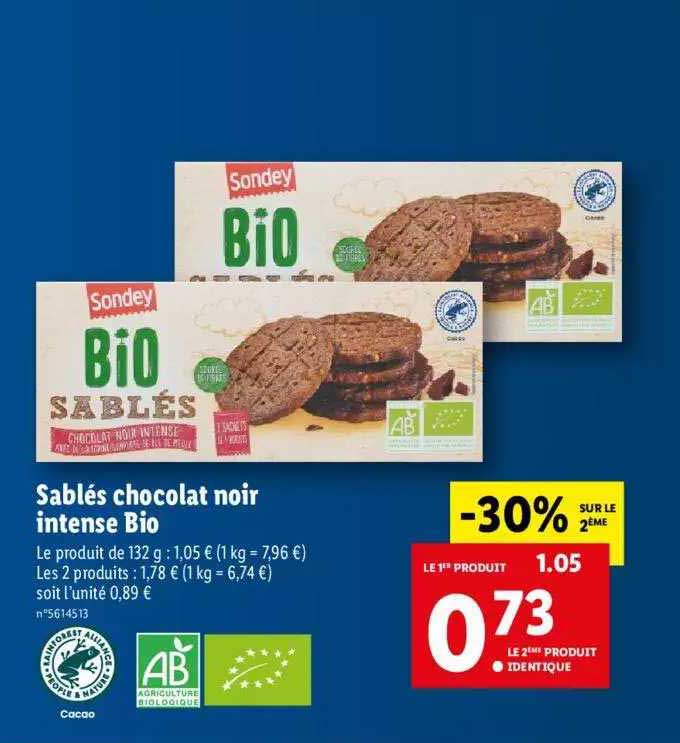 Sablés Chocolat Noir Intense Bio