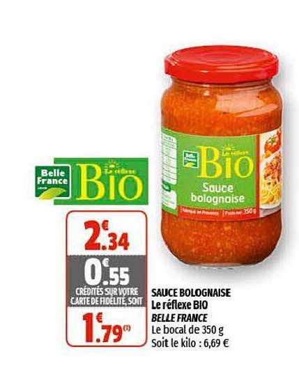 sauce bolognaise le réflexe bio belle france